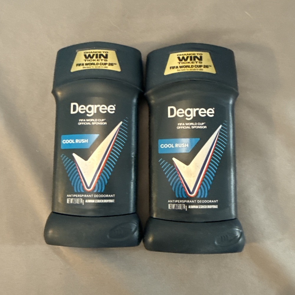 2 STICKS! Degree Advanced Antiperspirant Deodorant 2.6 oz Cool Rush 72 Hour New.
